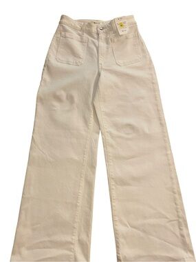 Madewell Women’s White Curvy Emmy Wide Leg Jeans Pockets New Size 30